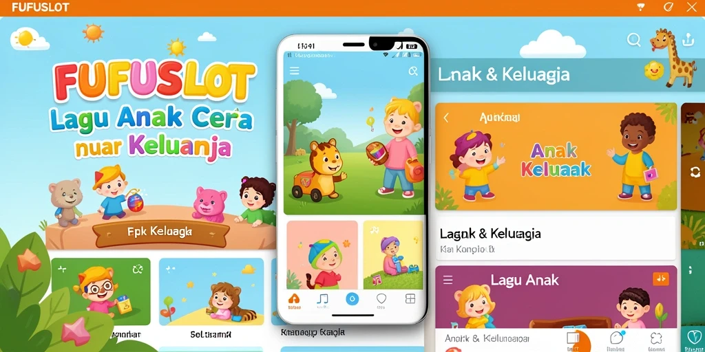 Tampilan pengguna aplikasi FUFUSLOT dengan variasi lagu anak.