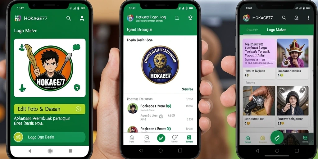 Tampilan antarmuka pengguna HOKAGE77 untuk pembuatan logo yang intuitif.