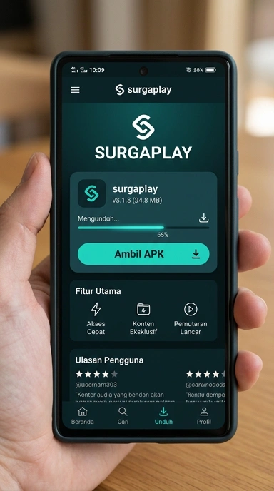 Tampilan halaman APK surgaplay